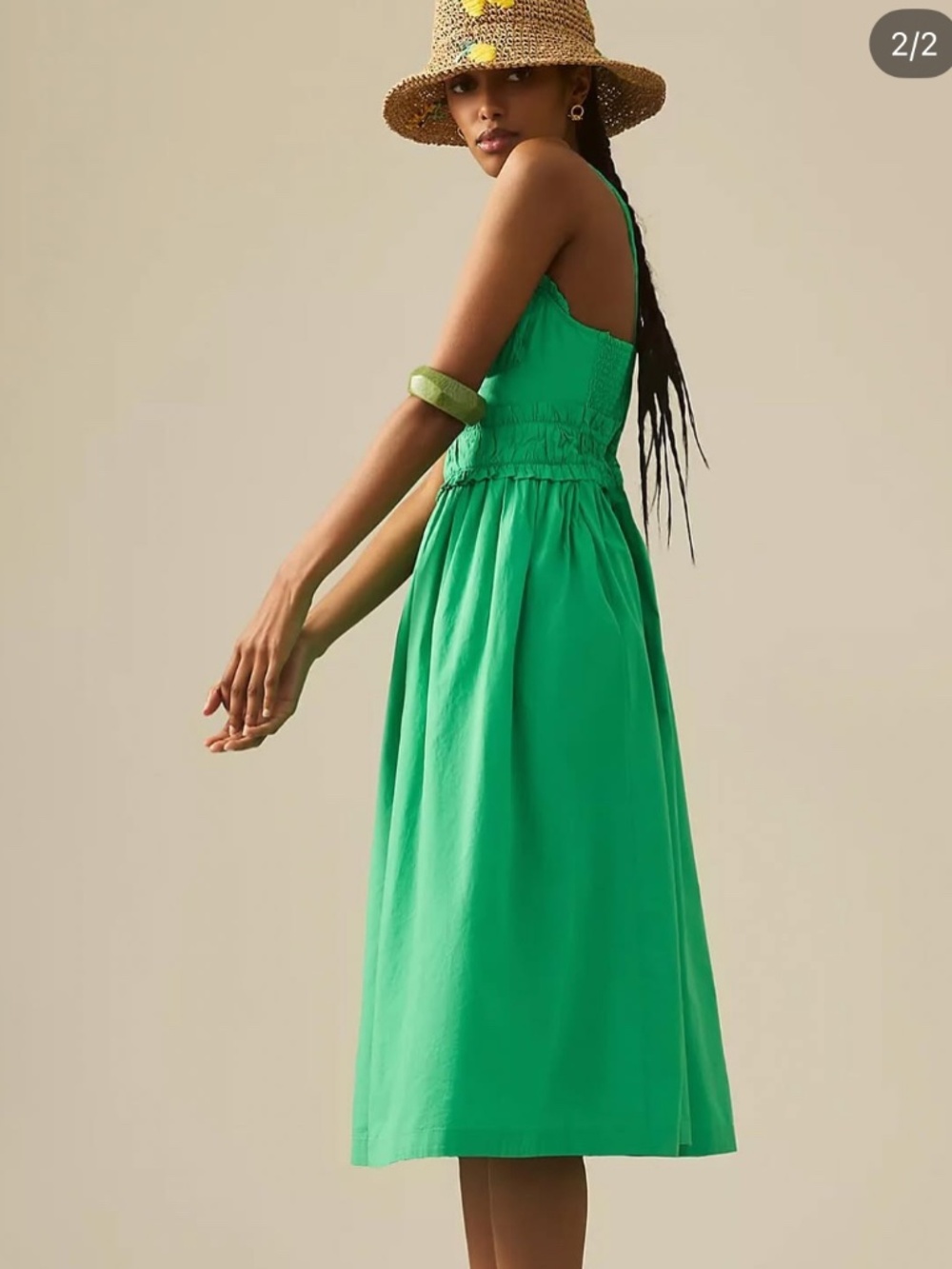 Anthropologie Green Midi Dress - Picture 2 of 3